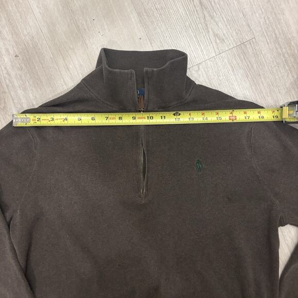 Polo Ralph Lauren Sweater Mens Large Charcoal Pima Cotton 1/4 Zip Preppy Dad - Picture 8 of 10